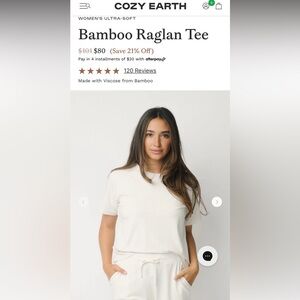 Cozy Earth raglan tee
